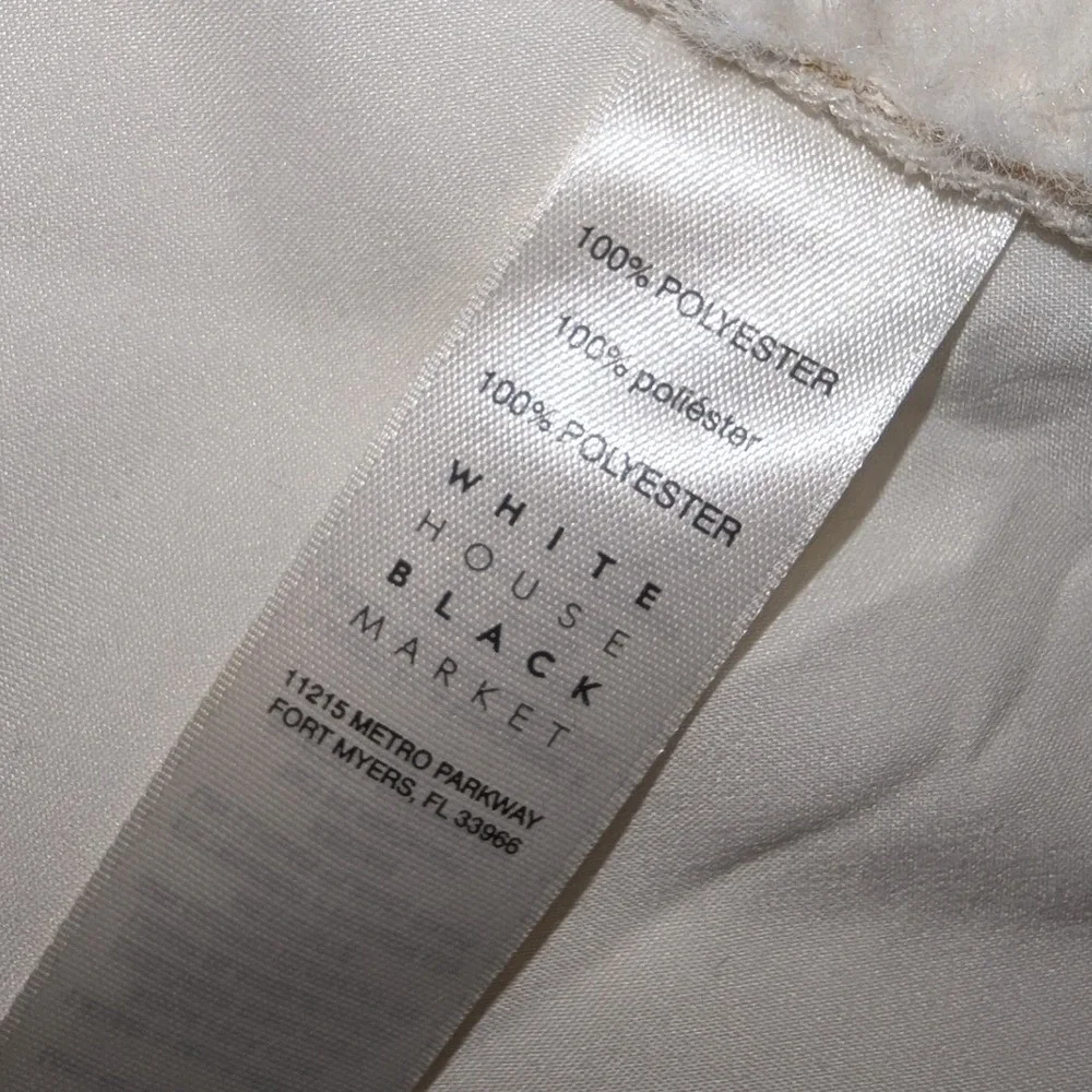 White House Black Market Faux Suede Sherpa Lined Vest Beige Zip Cozy‎ Women's M